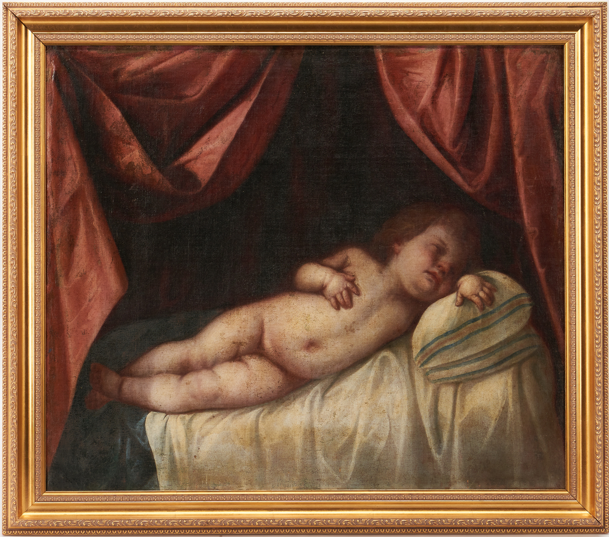 Lot 1016: 19th Century Portrait of a Child in Repose, poss. Indiana