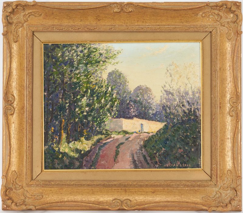 Lot 1029: Norman Lloyd O/C Landscape Painting, Country Road