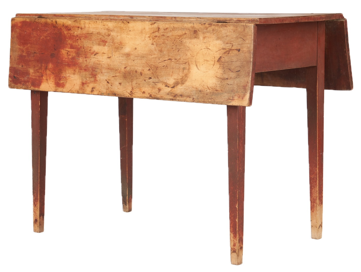 Lot 1035: Primitive Console Table & Signed Dropleaf Pembroke Table, 2 Items.