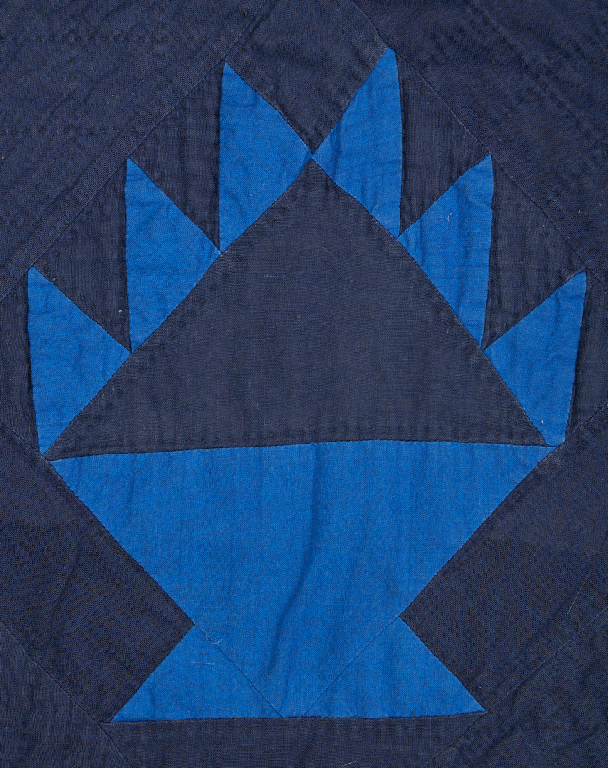 Lot 1057: Amish Basket or "Hands" Quilt, blue