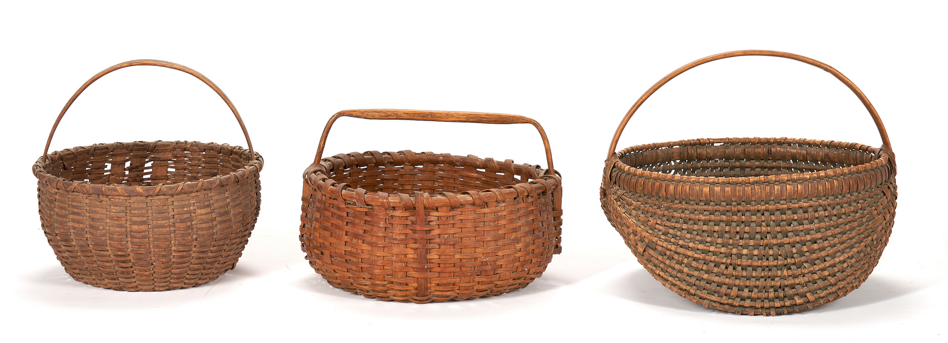 Lot 1060: 6 Southern Split Oak Baskets, incl. Miniature