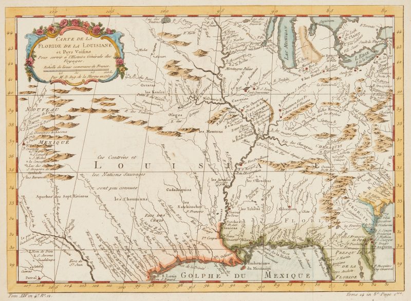 Lot 1073: French Map of Louisiana Territory, Bellin, 1757
