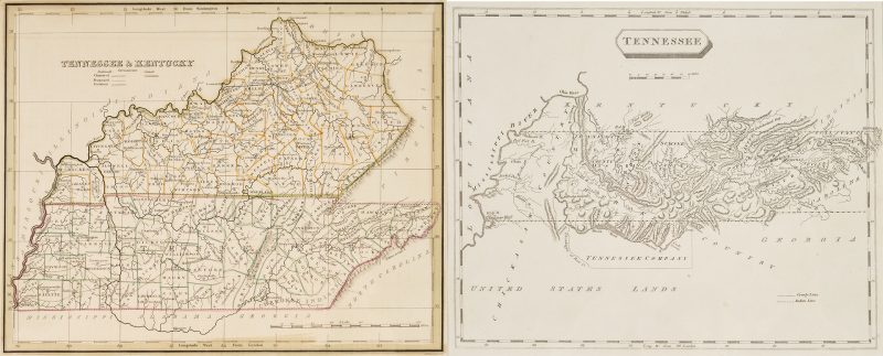 Lot 1075: 2 TN & KY Maps, incl. S. Lewis, 1804
