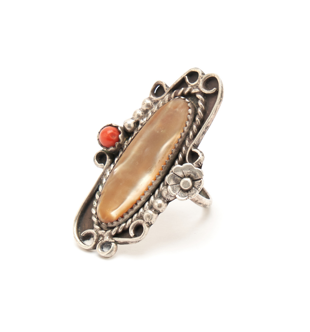 Lot 1094: 3 Navajo Multi Stone Jewelry Items, incl. Cross Squash Blossom Necklace