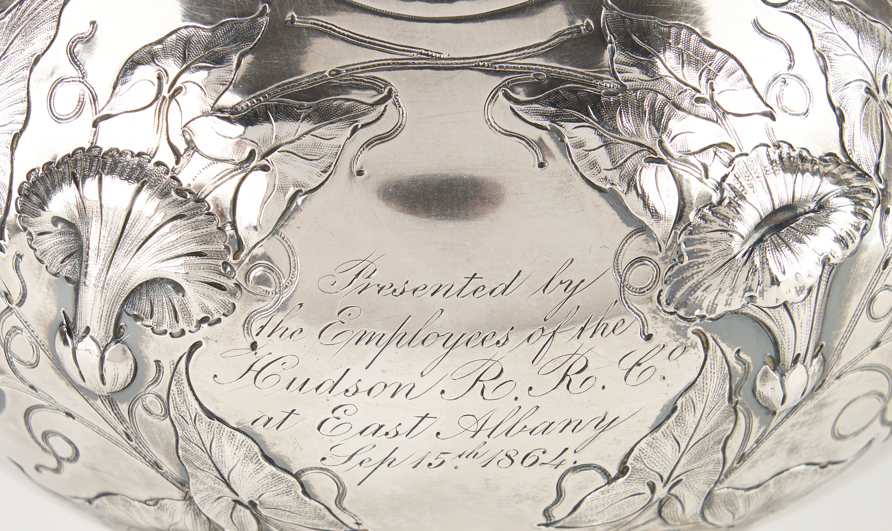 Lot 109: Coin Silver Tea Set, Smith Briggs – Civil War Navy, Railroad Interest