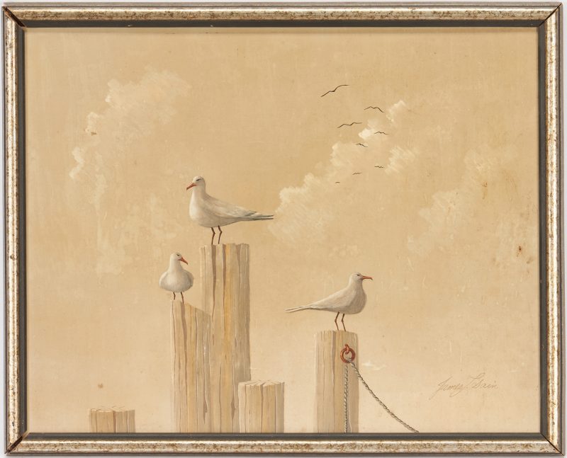 Lot 1137: James Sain O/B, Seagull Painting