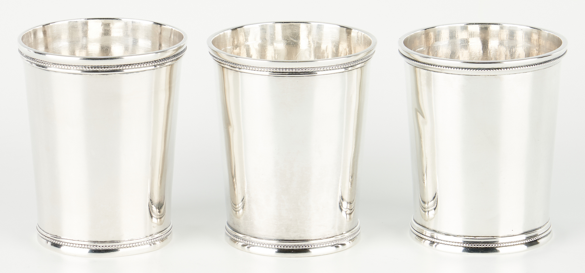 Lot 116: 3 Kitts Agricultural Premium Mint Julep cups, Mallory