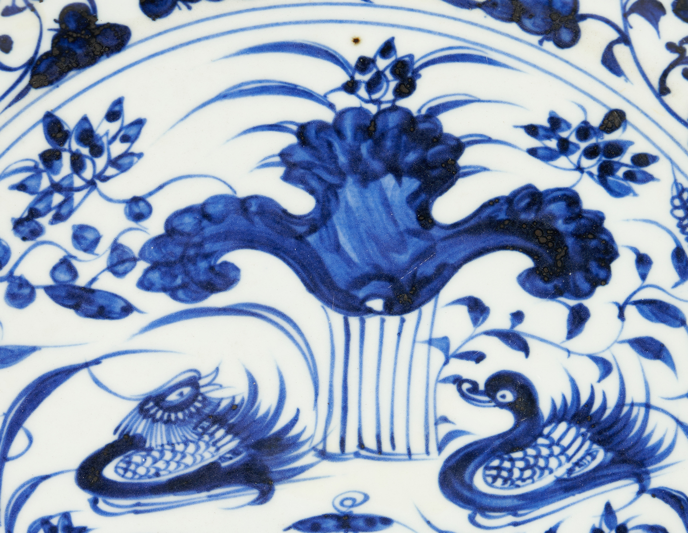 Lot 1178: Chinese Blue and White Mandarin Duck Dish