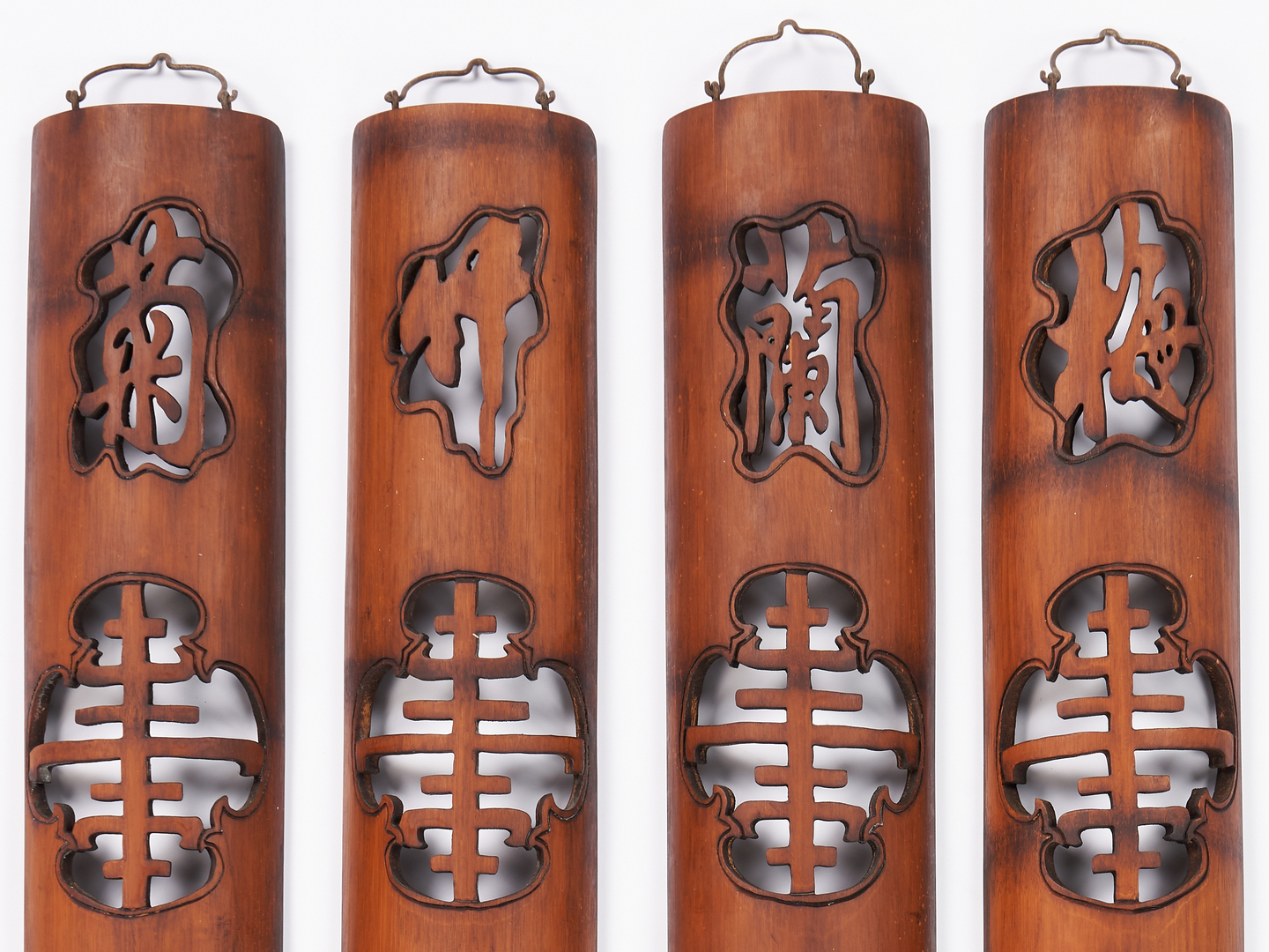 Lot 1187: Japanese Four Seasons Wall Carvings, Sakura Ranma, 5 items