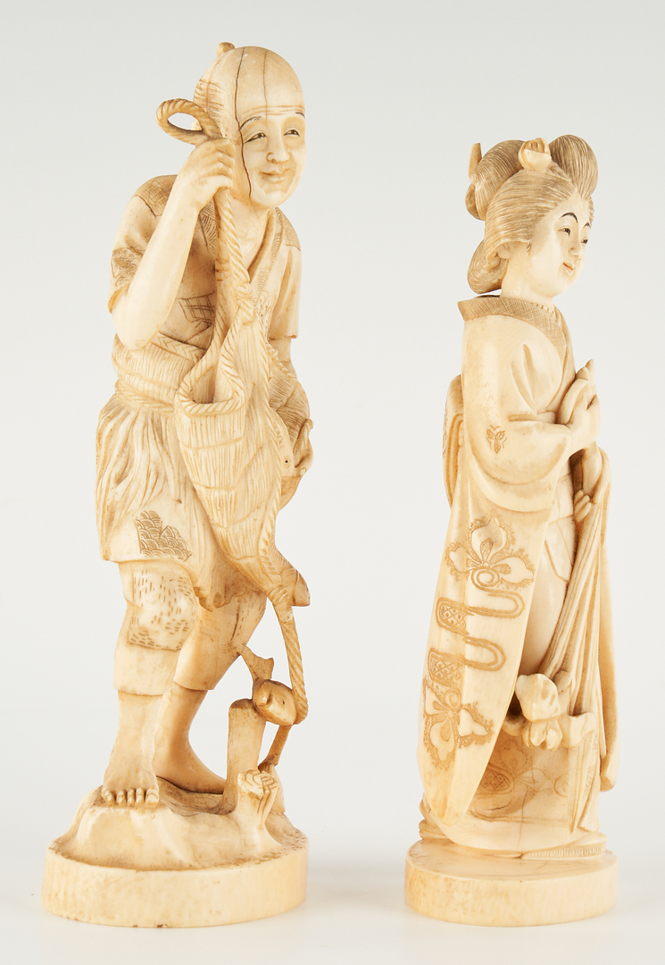 Lot 1196: 6 Japanese Carved Okimono Figures