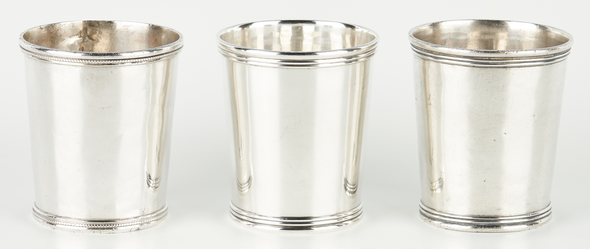 Lot 119: 3 McDannold Winchester KY Coin Silver Julep Cups