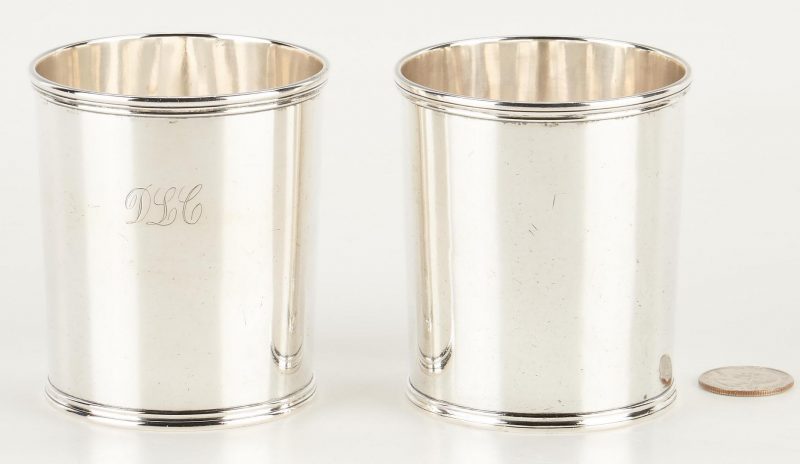 Lot 120: 2 KY Coin Silver Julep Cups, T. Ayres