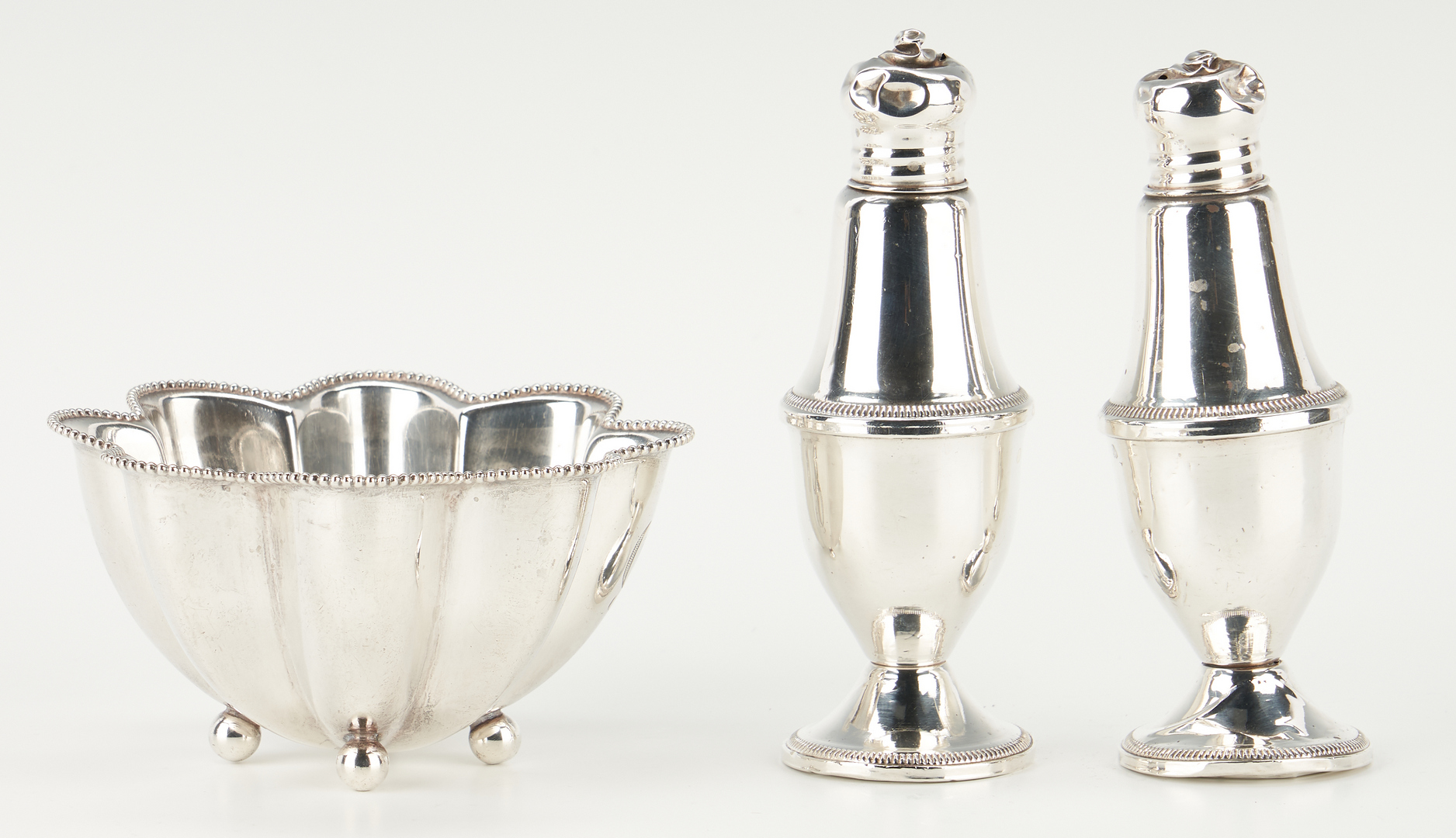 Lot 1234: 9 Pcs. Sterling Silver incl. Vases, Bowls, Shakers