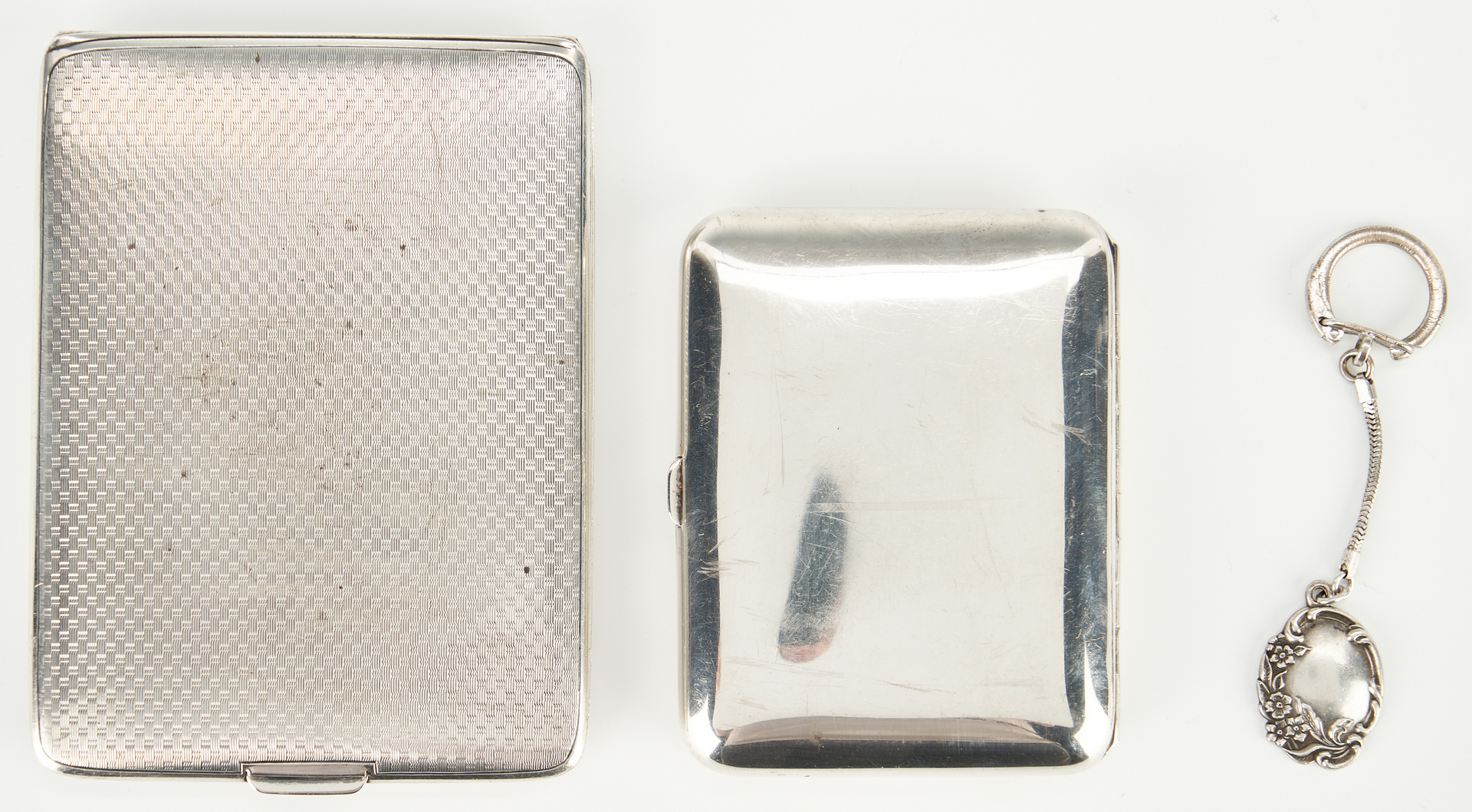 Lot 1238: 5 Sterling Silver Card Case + Keychain, 6 items