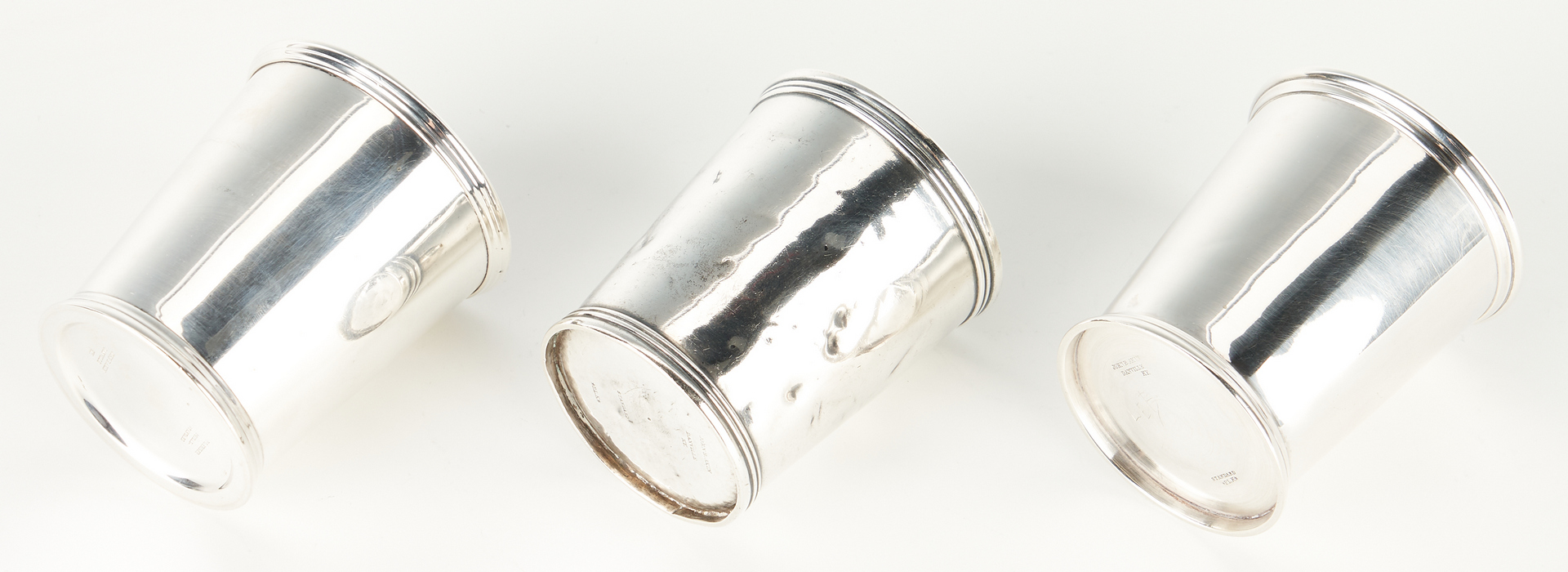 Lot 126: 3 Kentucky Akin Retailed Coin Silver Julep Cups