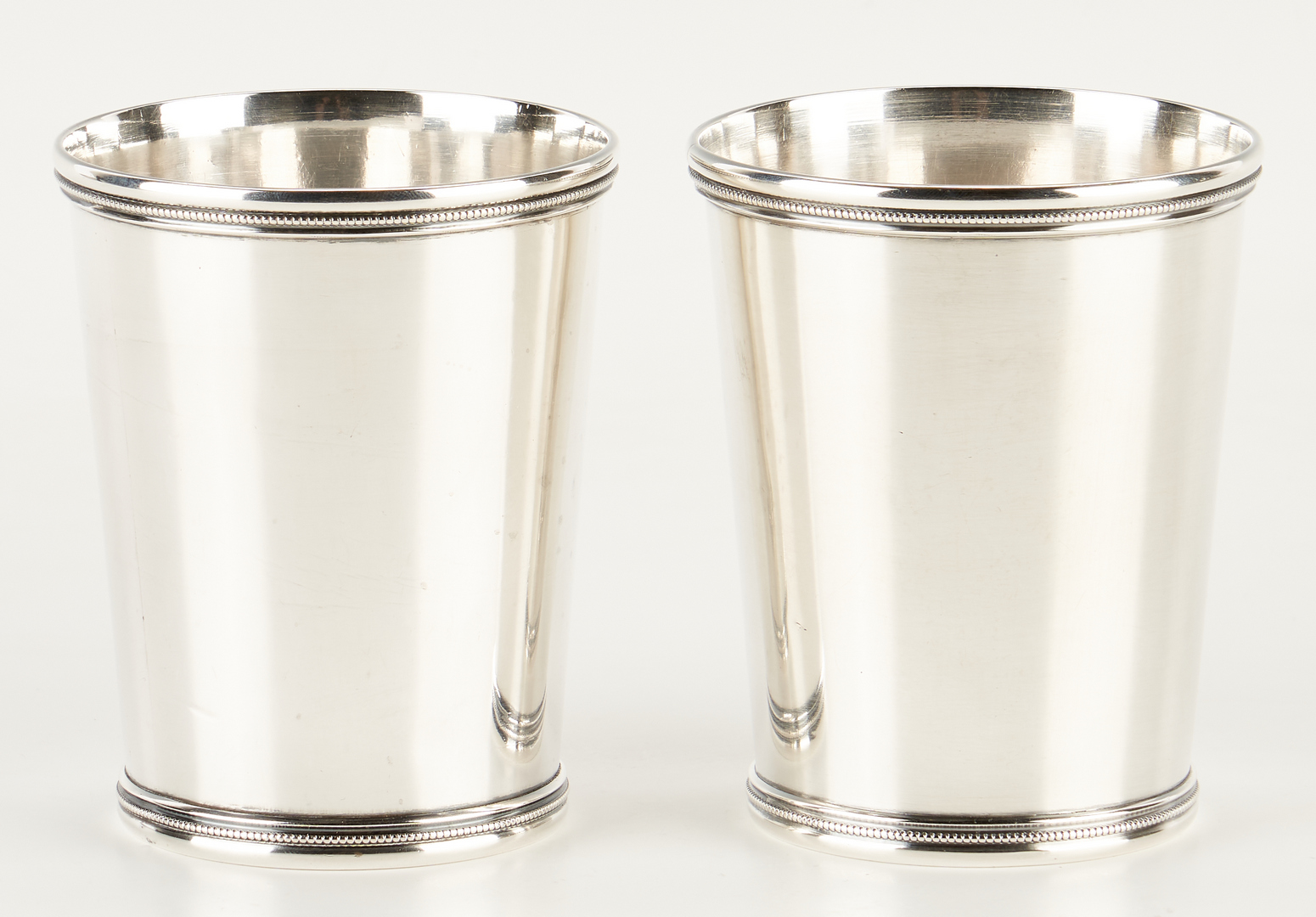 Lot 127: 2 Coin Silver Julep Cups, W.R. Evans