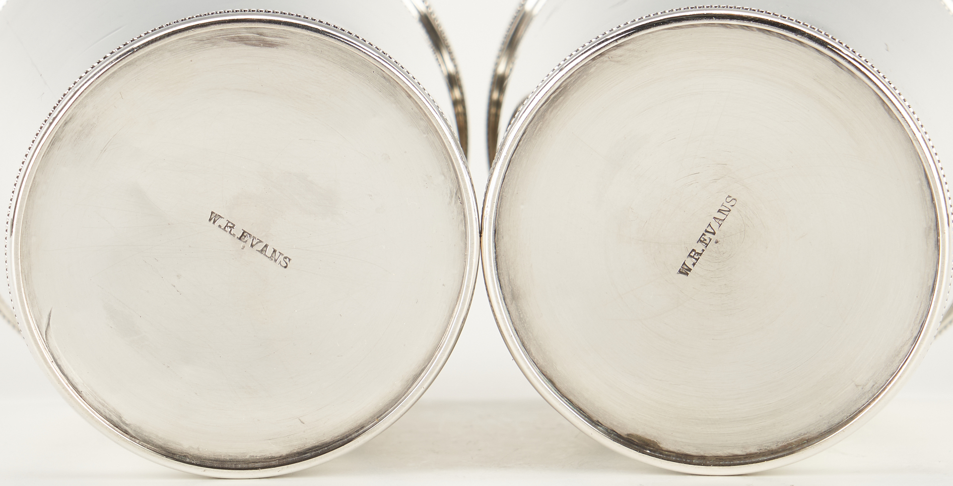 Lot 127: 2 Coin Silver Julep Cups, W.R. Evans