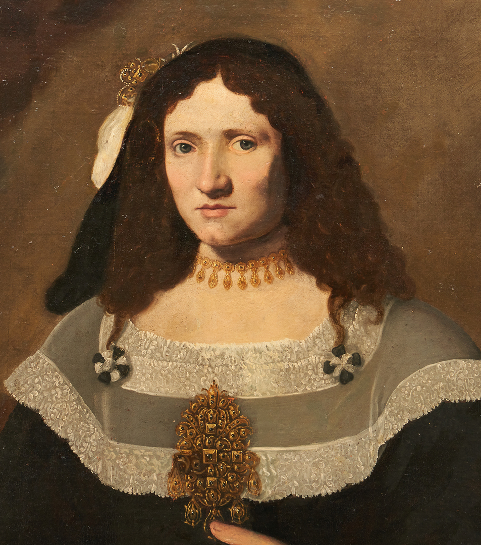 Lot 135: 17th C. Italian School O/C Portrait of a Noblewoman