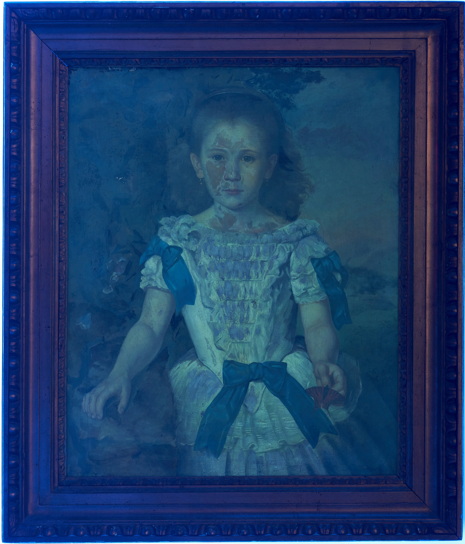 Lot 138: Signed European School O/C Portrait of a Little Girl, poss. Jozef Budzynski