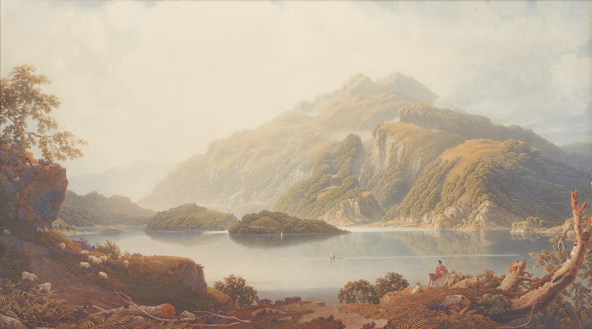 Lot 140: George Fennel Robson Watercolor, Loch Katrine