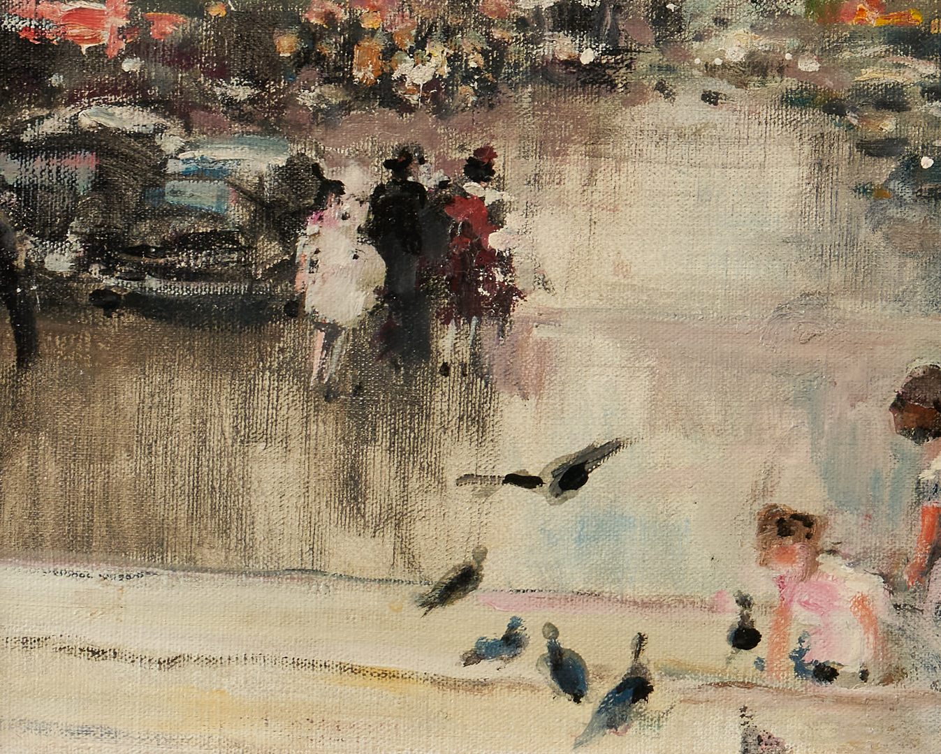 Lot 142: Jules Rene Herve O/C Painting, Parisian Street Scene