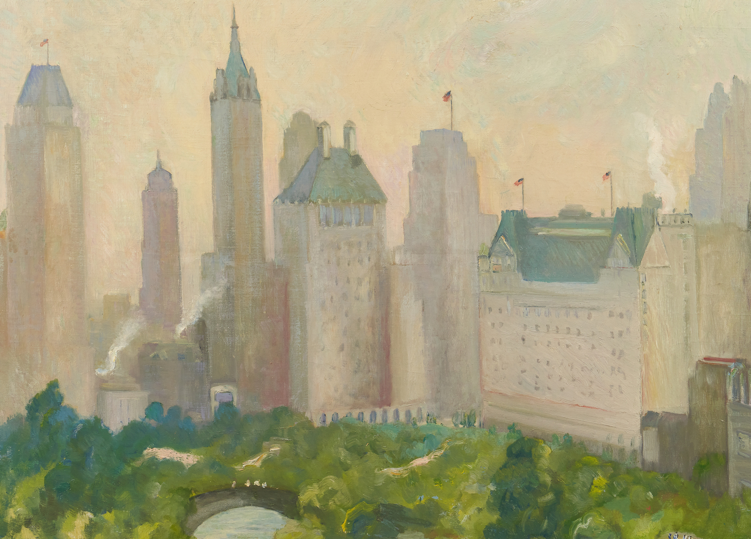 Lot 144: Hayley Lever O/C, "Early Morning Central Park"
