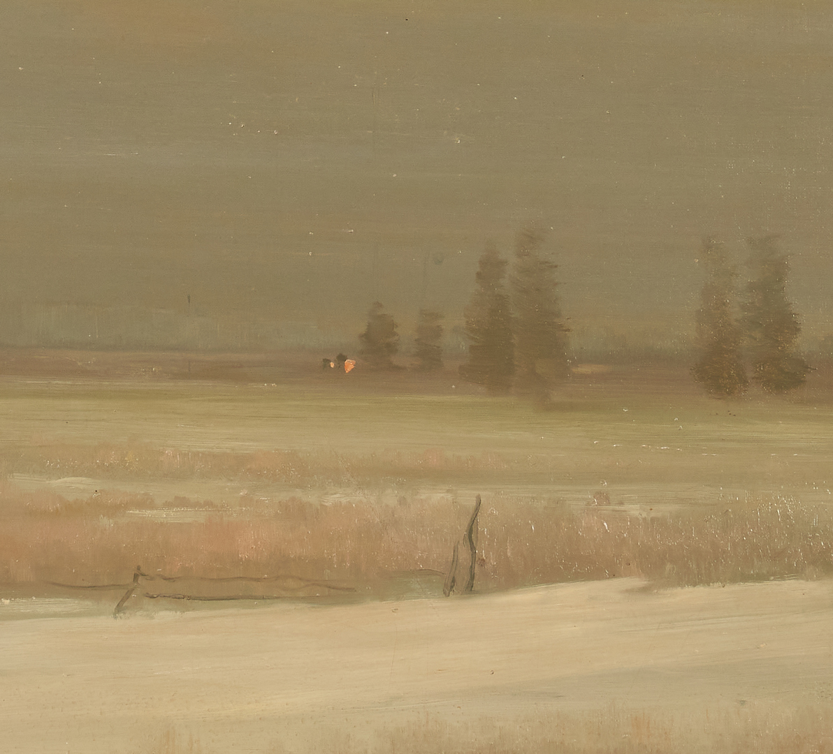 Lot 145: Leon Dabo O/C Winter Landscape Painting