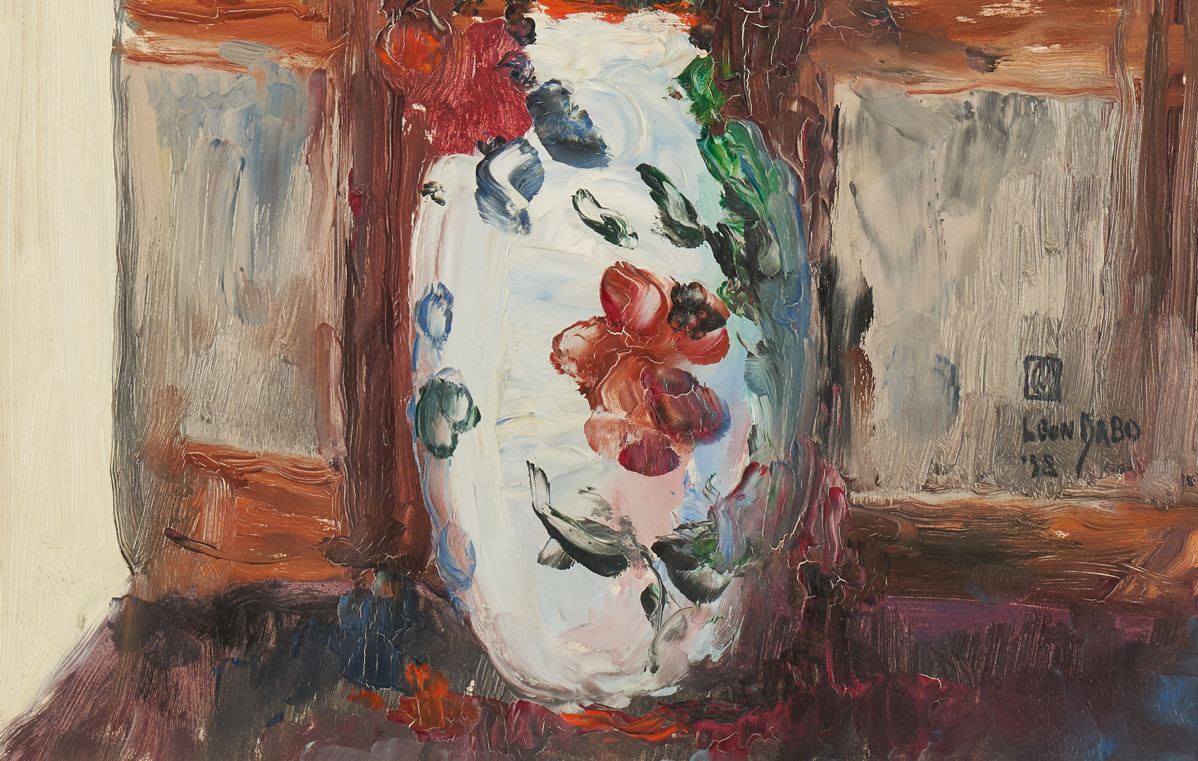Lot 146: Leon Dabo O/B, Floral Still Life Painting