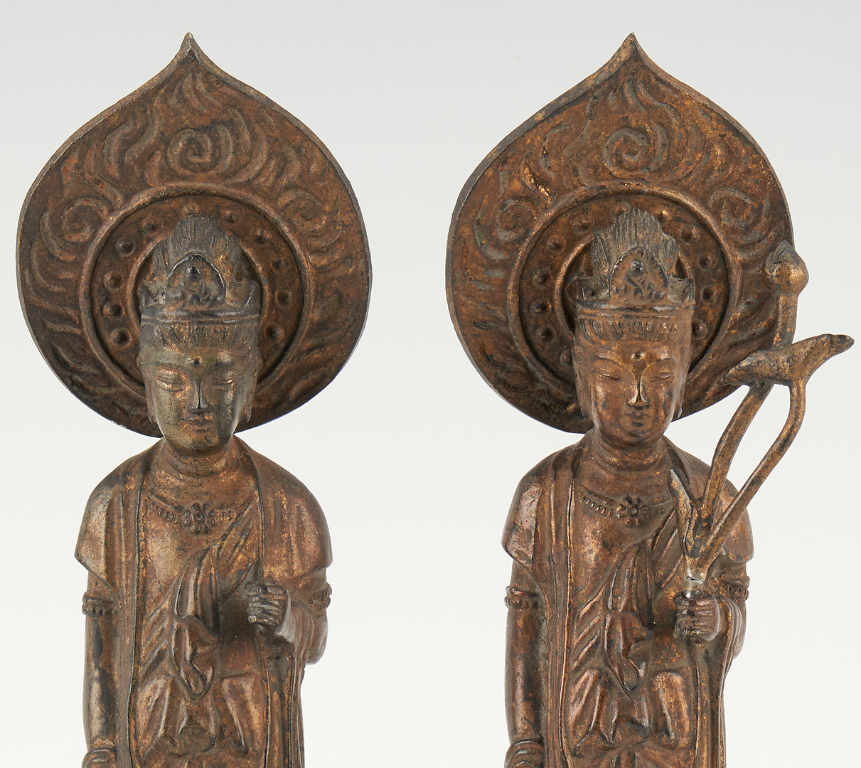 Lot 14: Pair of Asian Bronze Models of Guanyin
