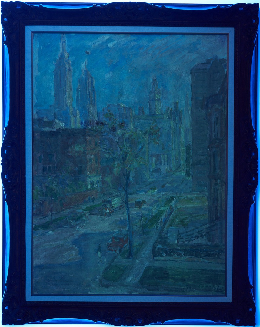 Lot 150: Henri Farre O/C Painting, Chicago Street Scene