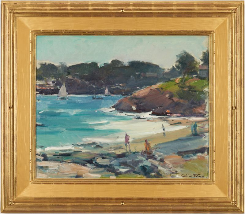 Lot 154: Carl W. Peters O/C Painting, A Quiet Beach