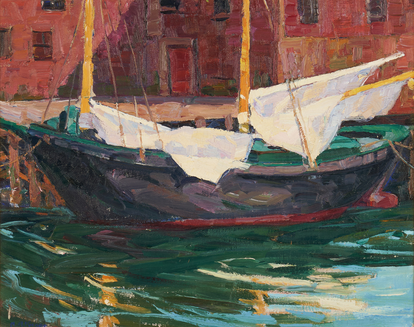 Lot 155: Nellie Knopf O/B Maritime Painting, Sardine Boat