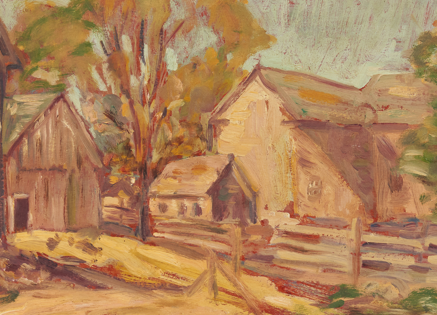 Lot 157: G. Symons O/B Landscape with Barn