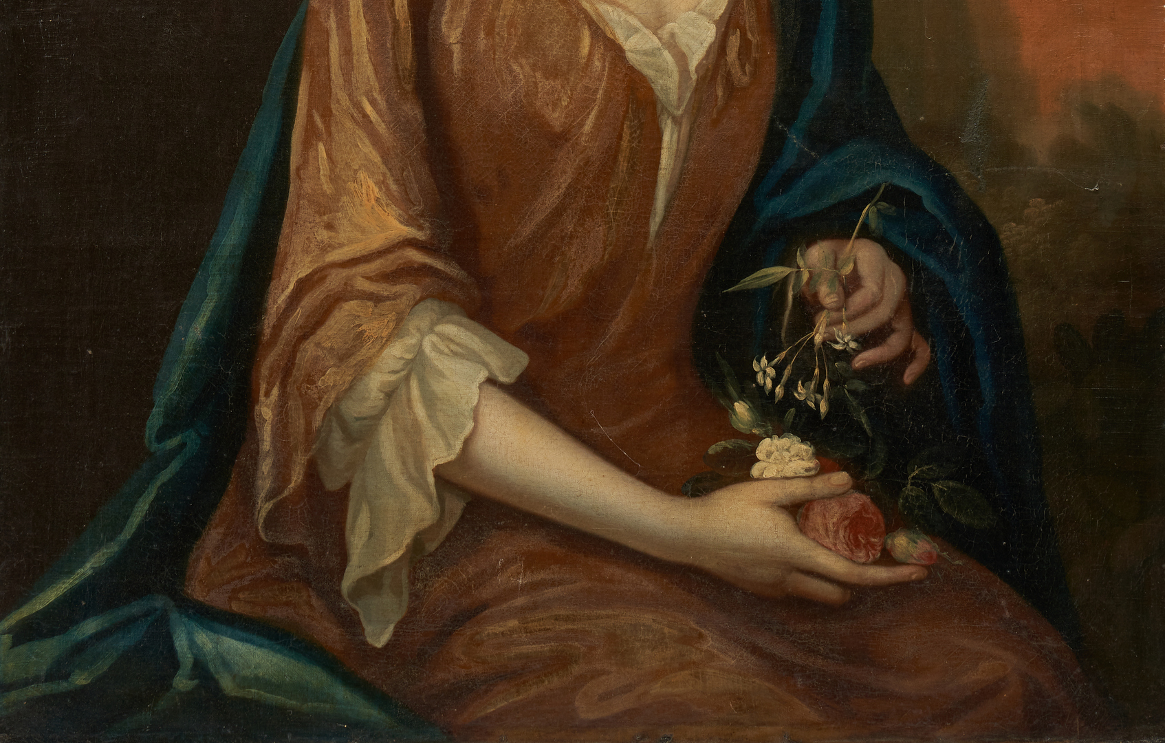 Lot 158: 18th C. American Portrait of a Lady, attrib. R. Feke