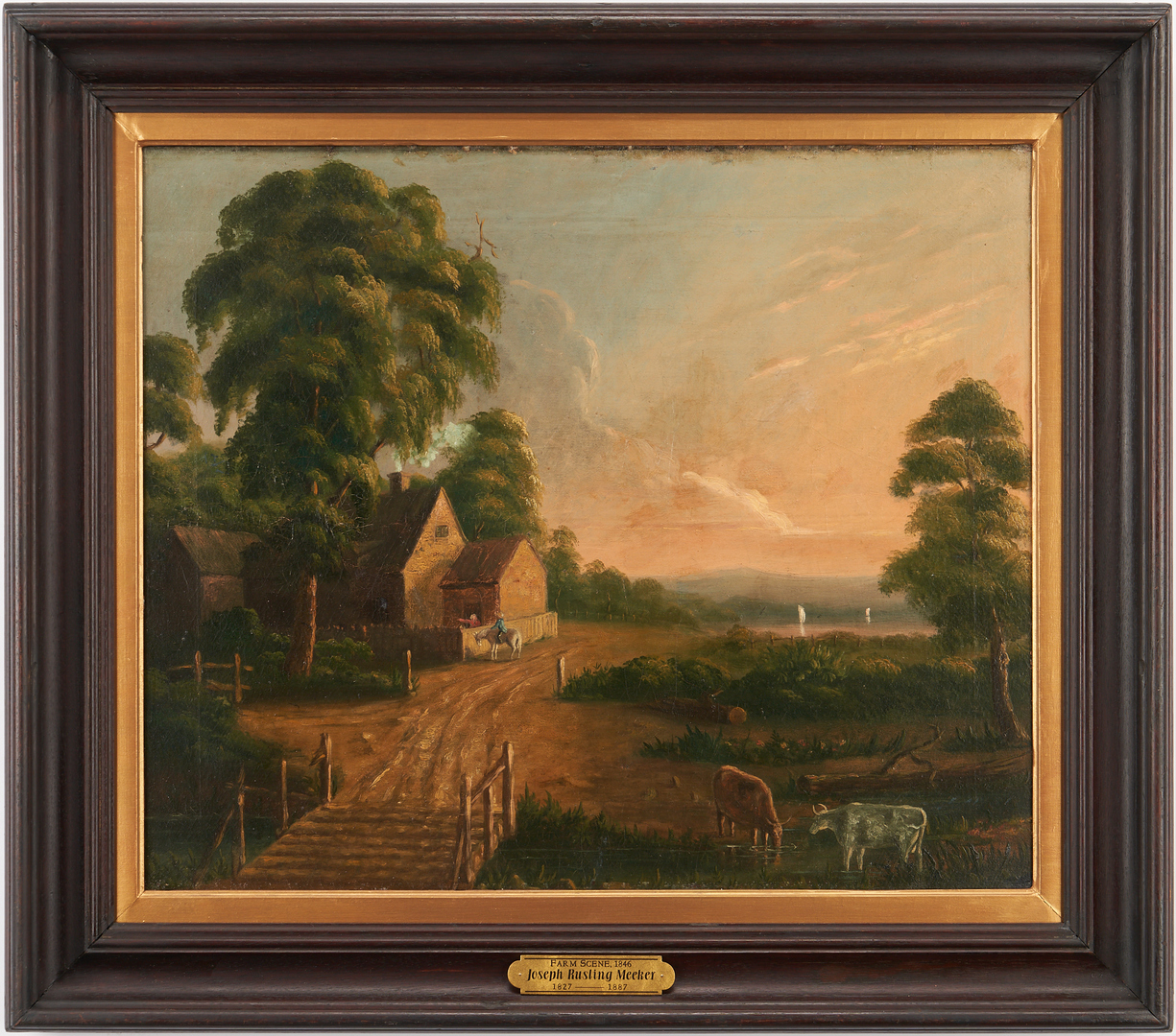 Lot 162: Pr. Oil on Canvas Landscapes, attrib. Joseph Meeker