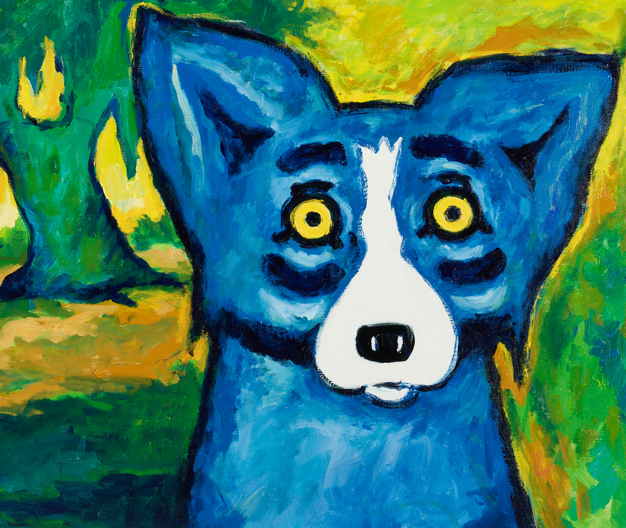 Lot 164: George Rodrigue Blue Dog Acrylic on Canvas