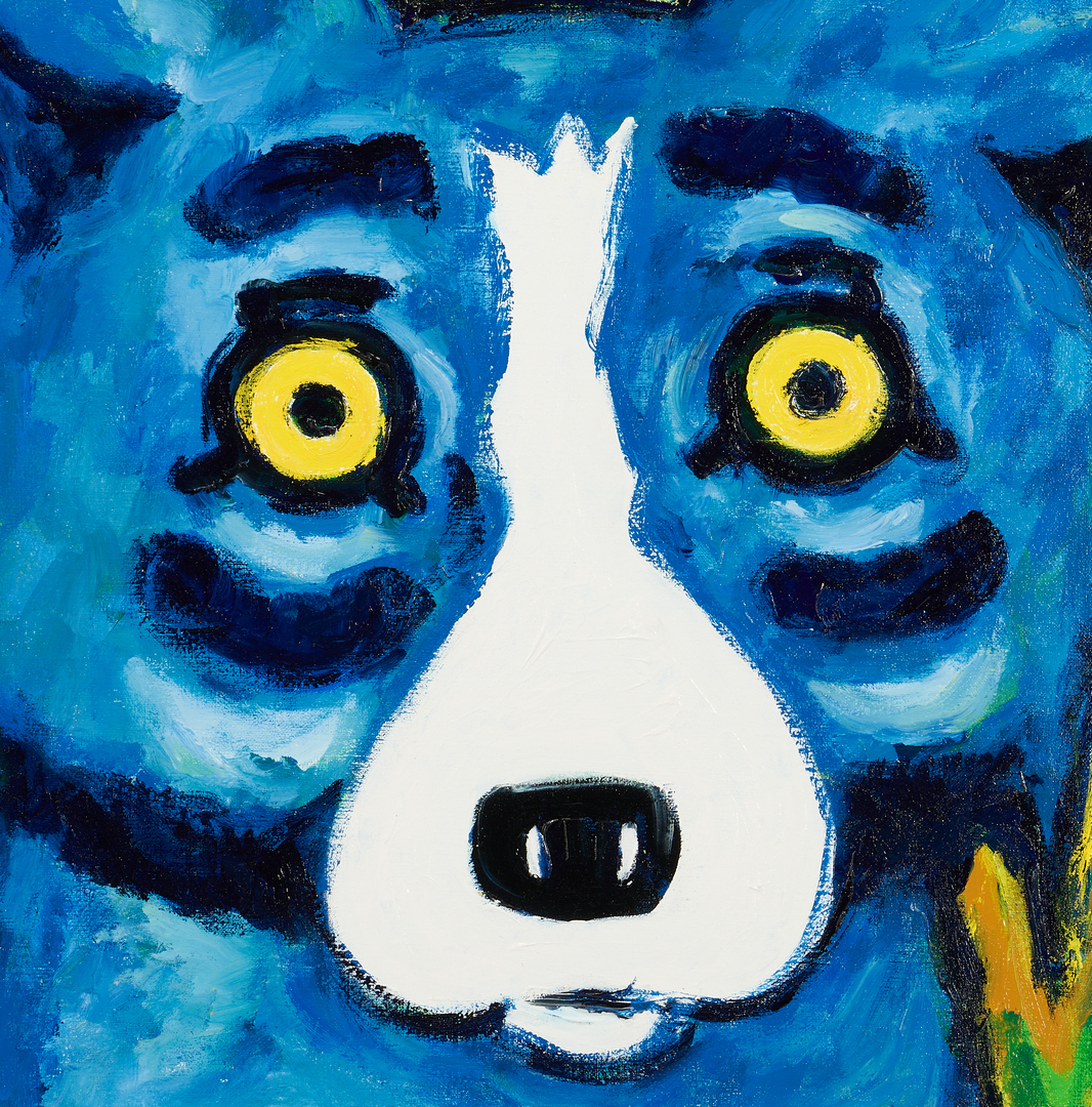 Lot 164: George Rodrigue Blue Dog Acrylic on Canvas