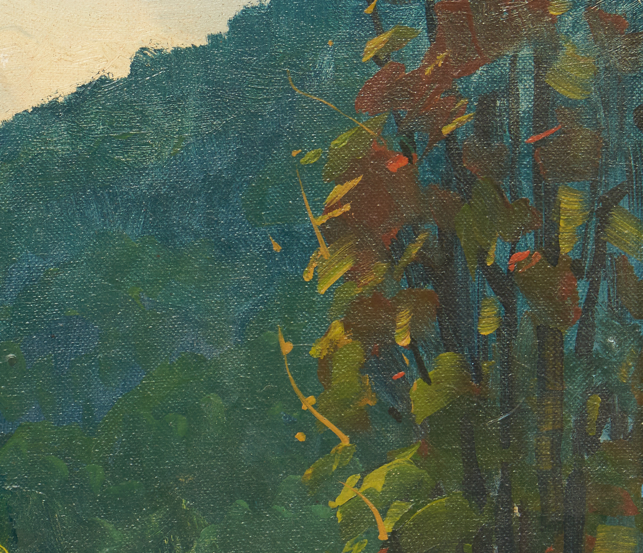 Lot 191: Louis E. Jones O/B Painting, A Burst of Sunlight in the Smokies