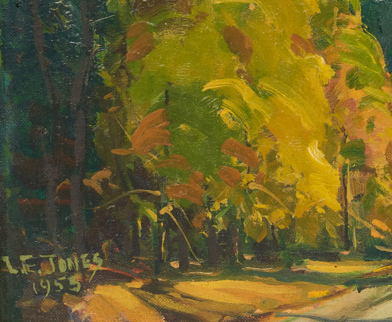 Lot 191: Louis E. Jones O/B Painting, A Burst of Sunlight in the Smokies