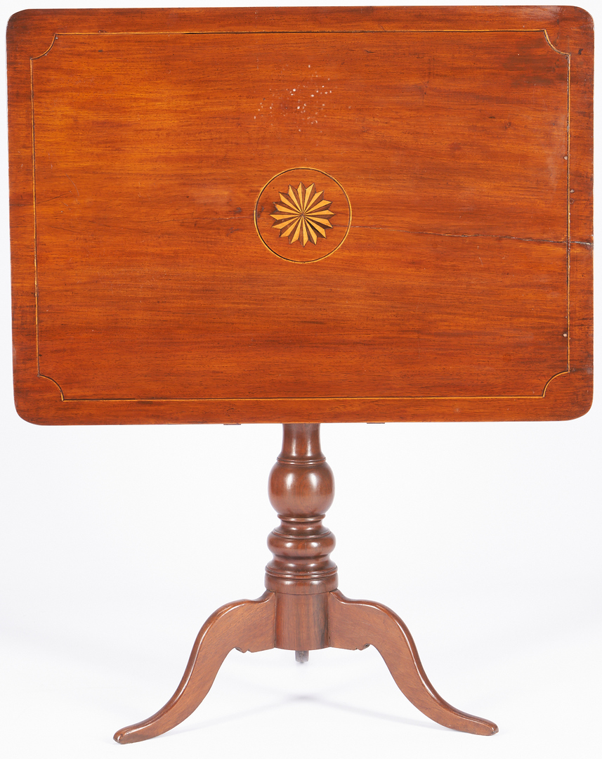 Lot 197: East Tennessee Inlaid Tea Table, Hawkins Co.
