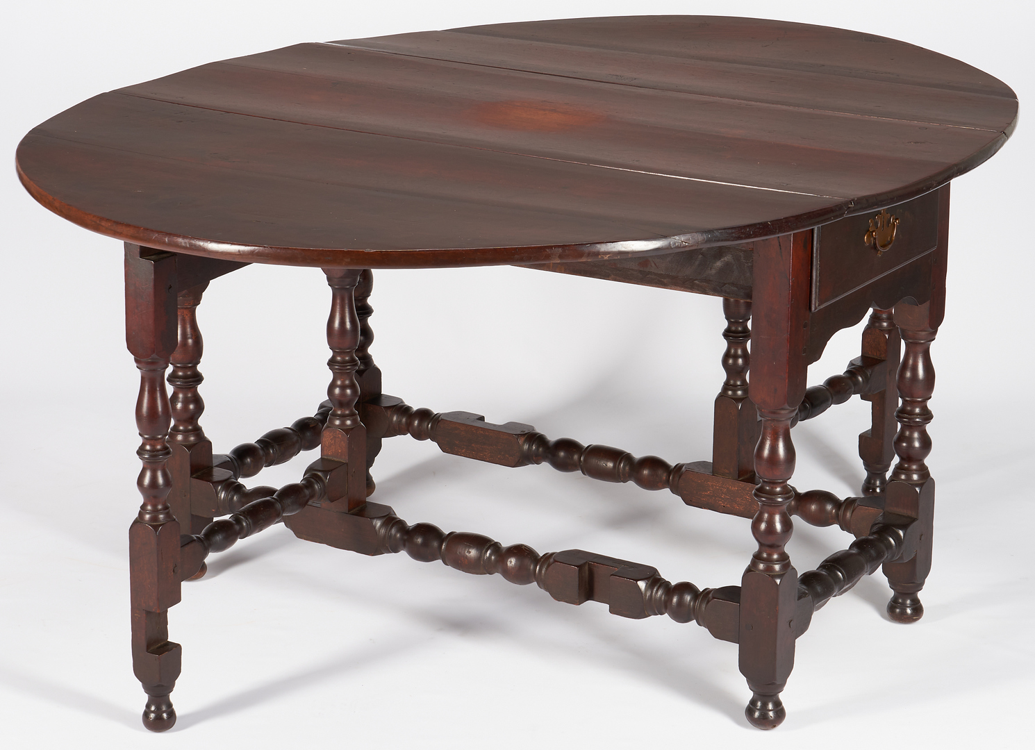 Lot 227: William and Mary Pennsylvania Two-Drawer Gateleg Table