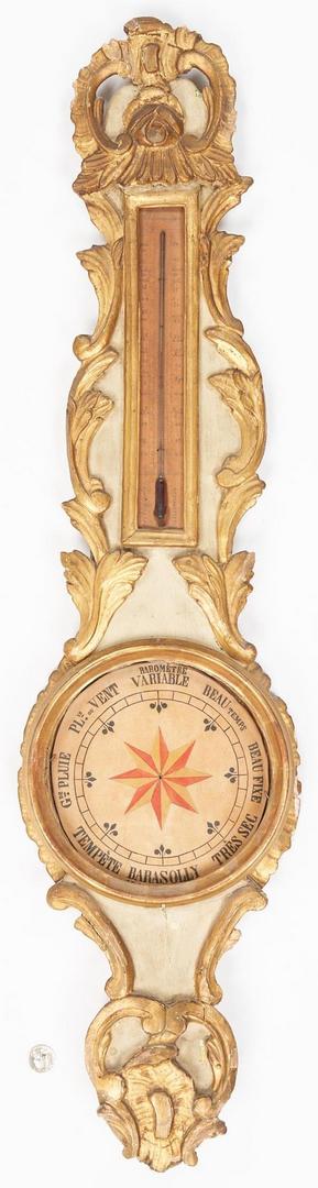 Lot 241: French Rococo Barometer & Neoclassical Wall Ornament, 2 items