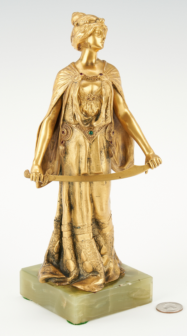 Lot 245: Ernest Wante Gilt Bronze Figure, Judith