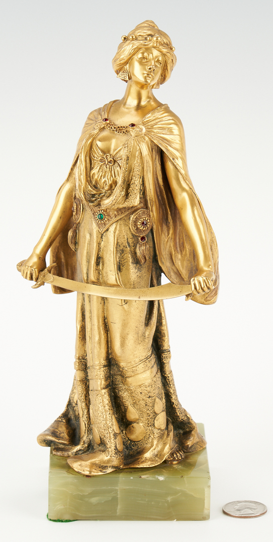 Lot 245: Ernest Wante Gilt Bronze Figure, Judith
