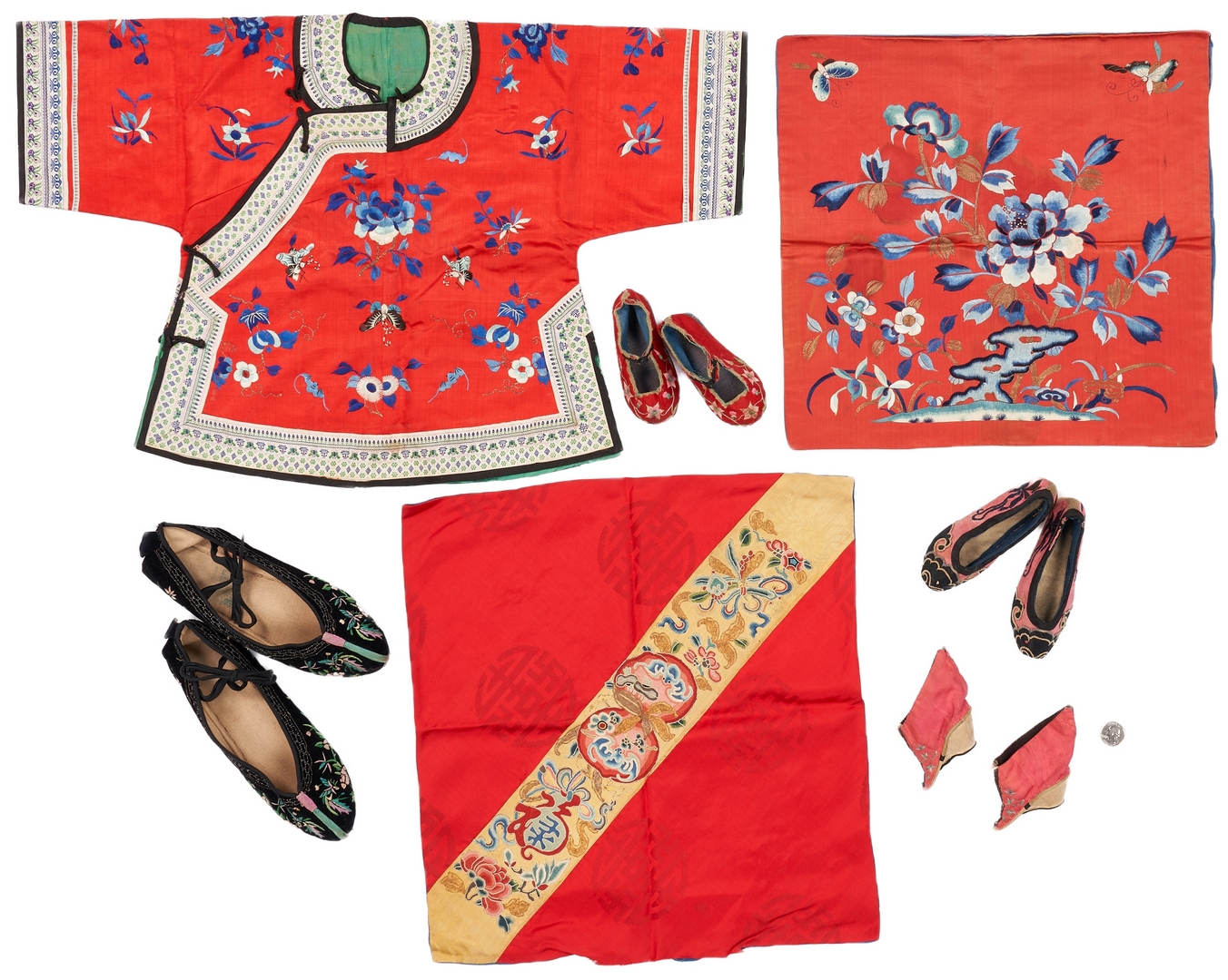 Lot 25: 7 Chinese Silk Embroidered Textiles | Case Auctions