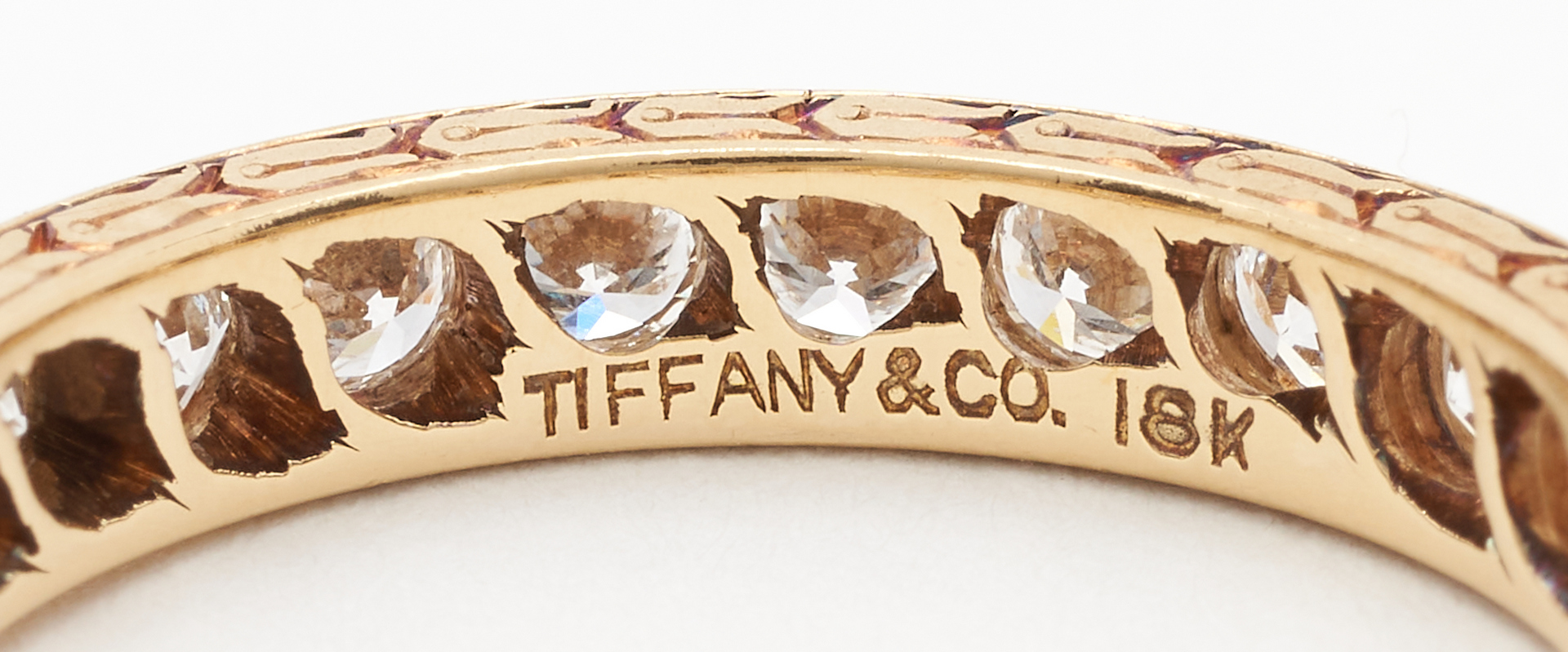 Lot 263: 2 18K Tiffany & Company Eternity Bands, Diamond & Sapphire