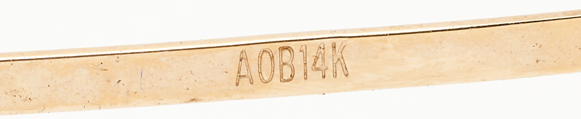 Lot 271: 14K Bangle Bracelet & 18K Hieroglyphic Pendant, 2 items
