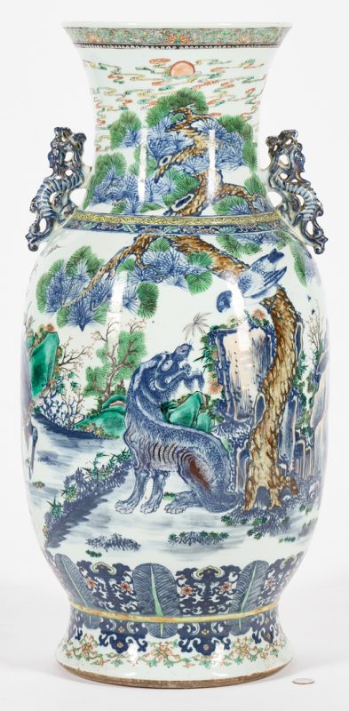 Lot 27: Chinese Qianlong Doucai Porcelain Floor Vase or Jar