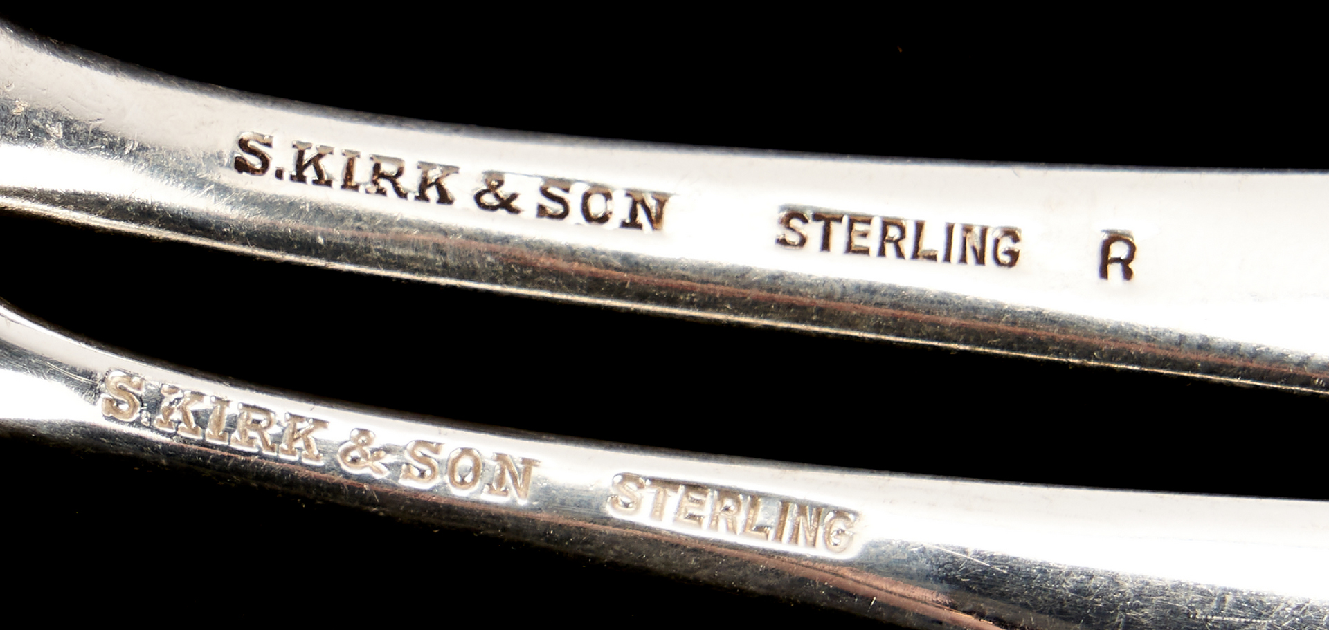 Lot 284: 96 pcs. S. Kirk & Son Sterling Silver Flatware, incl. Repousse, Rose