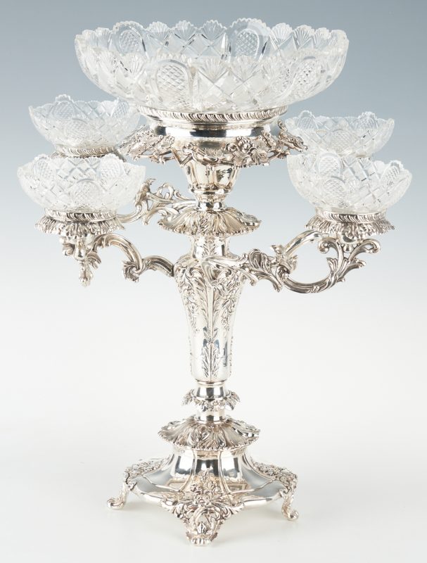 Lot 285: Victorian Old Sheffield Silverplate Epergne
